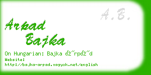 arpad bajka business card
